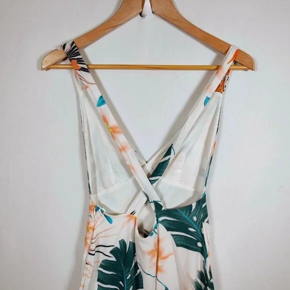 Slate & Willow Women's XS Palms Maxi Sleeveless Criss-Cross Dress - Picture 4 of 10
